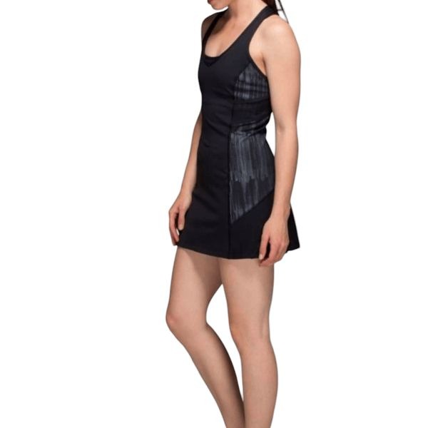 LULULEMON ATHLETICA Ace Dress In Black/Scratch Match Black Multi Size 2