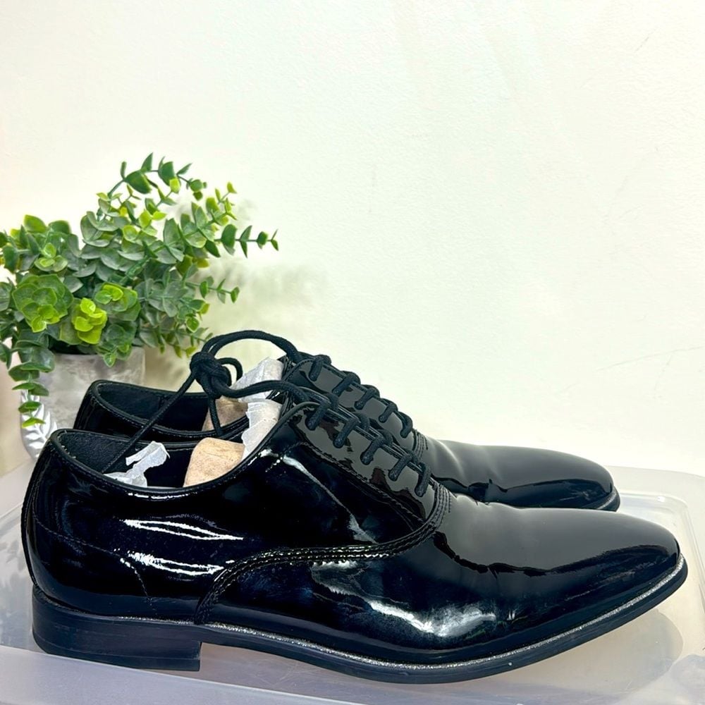 Aldo Men's Shiny Black Dress Shoes Size 10