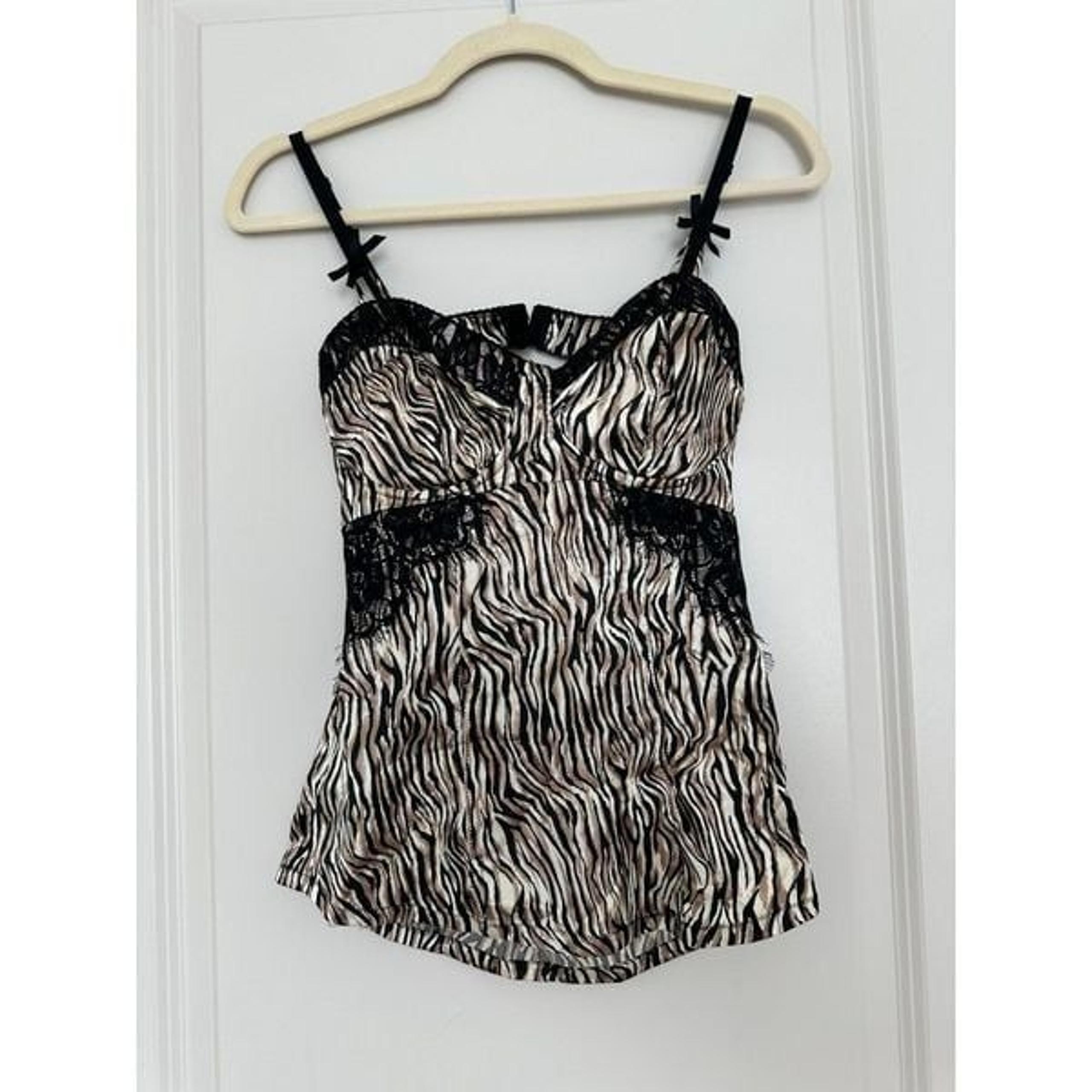 Guess Women's Black and Gold Corset Bustier Size Medium