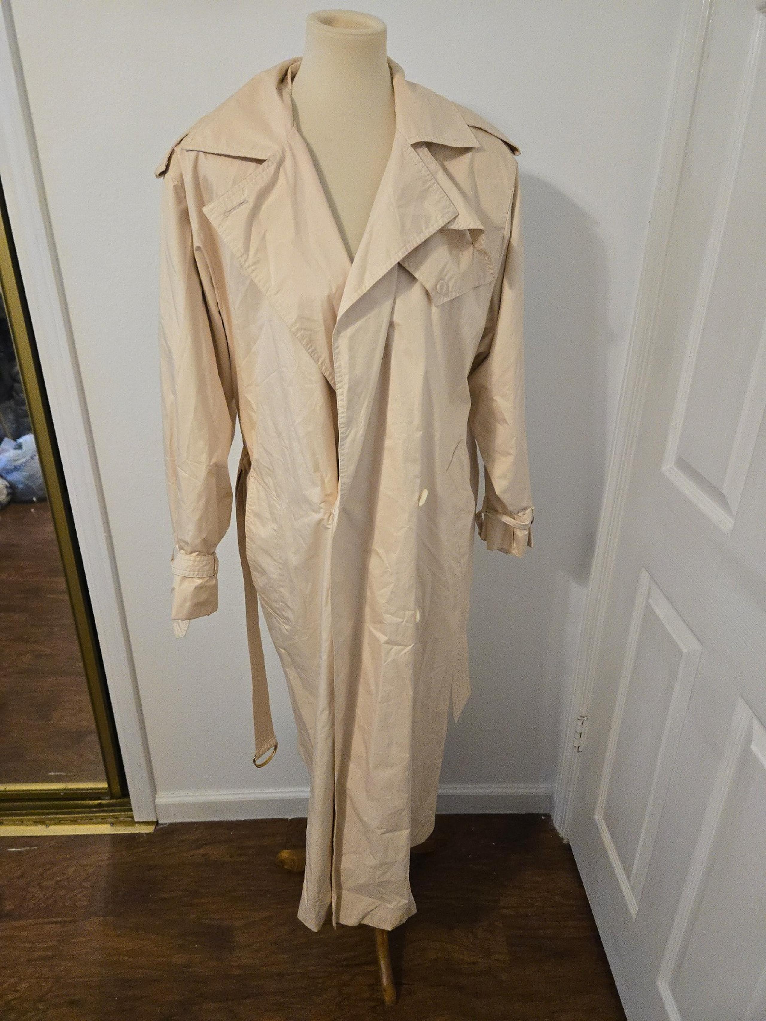 Vintage Christian Dior Rain Trench Silk Coat Womens Size 12