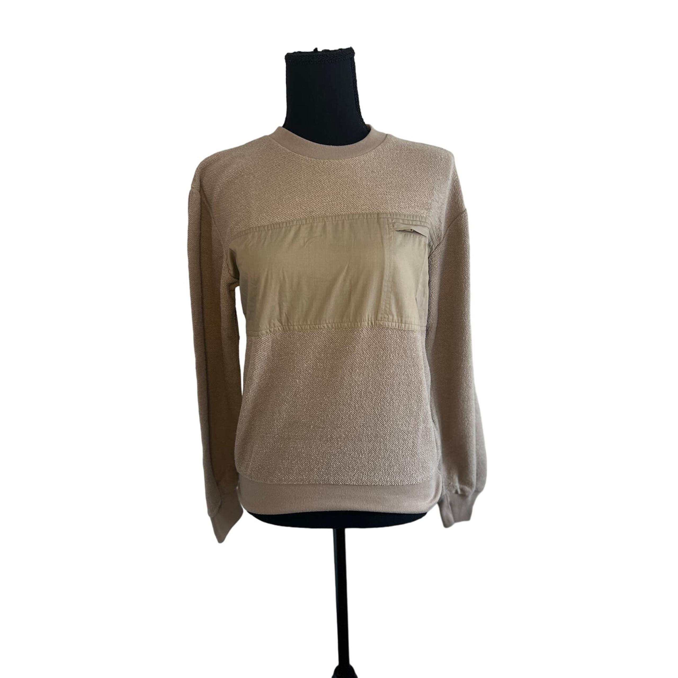 Vintage Trader Bay Taupe Crew Neck Sweatshirt Top Small Excellent Condition! S