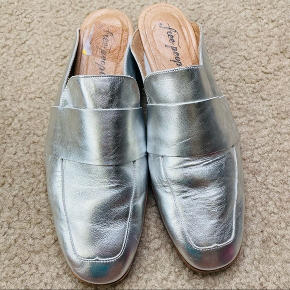 Free People Silver At Ease Loafer