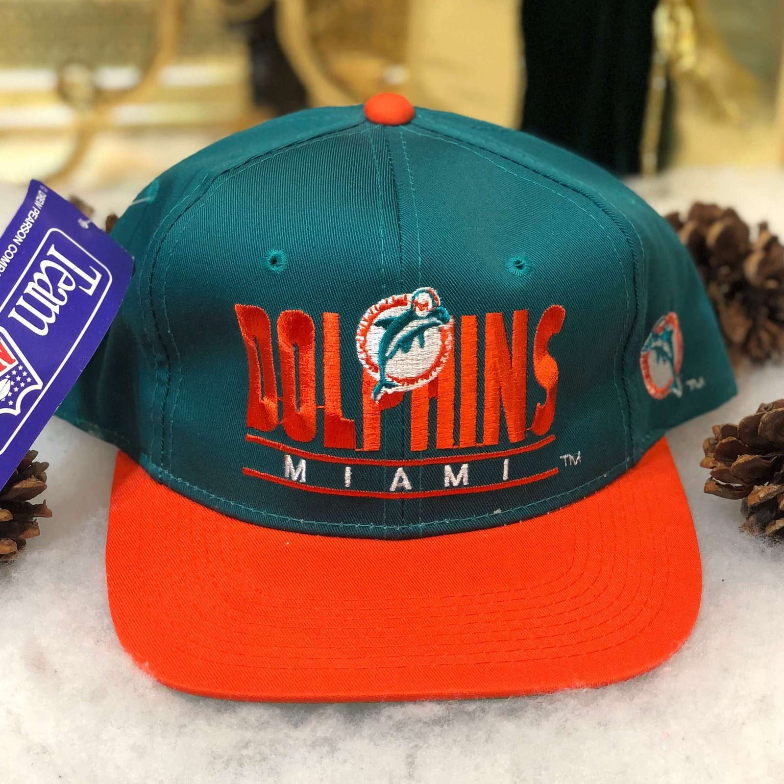Vintage 90s NFL Miami Dolphins Drew Pearson YoungAn Football Twill Snapback Hat