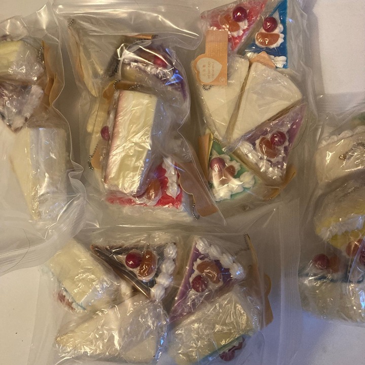 Colorful Mousse Cake Squishy Gacha Gachapon Japanese Toys Keychain Lot