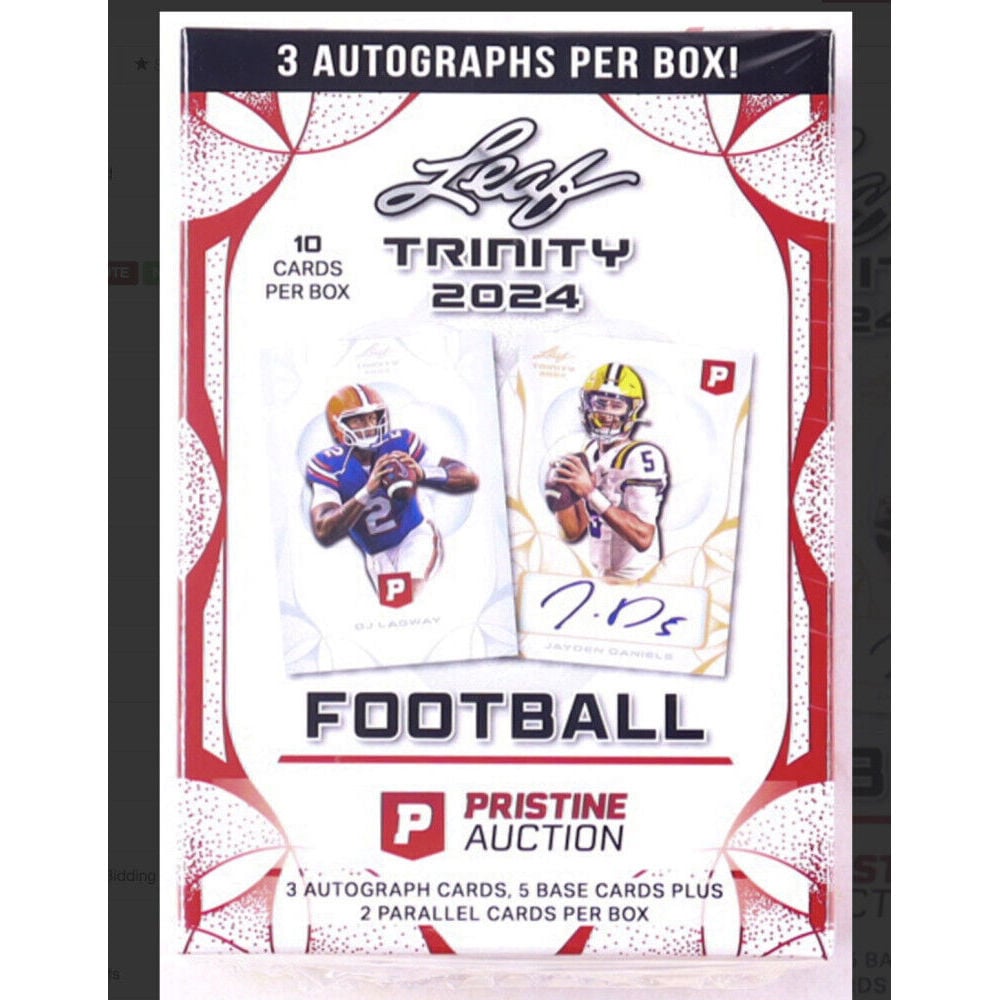 2024 Leaf Trinity x Pristine Auction Collab Sealed Football Card Box w/ 3 Autos