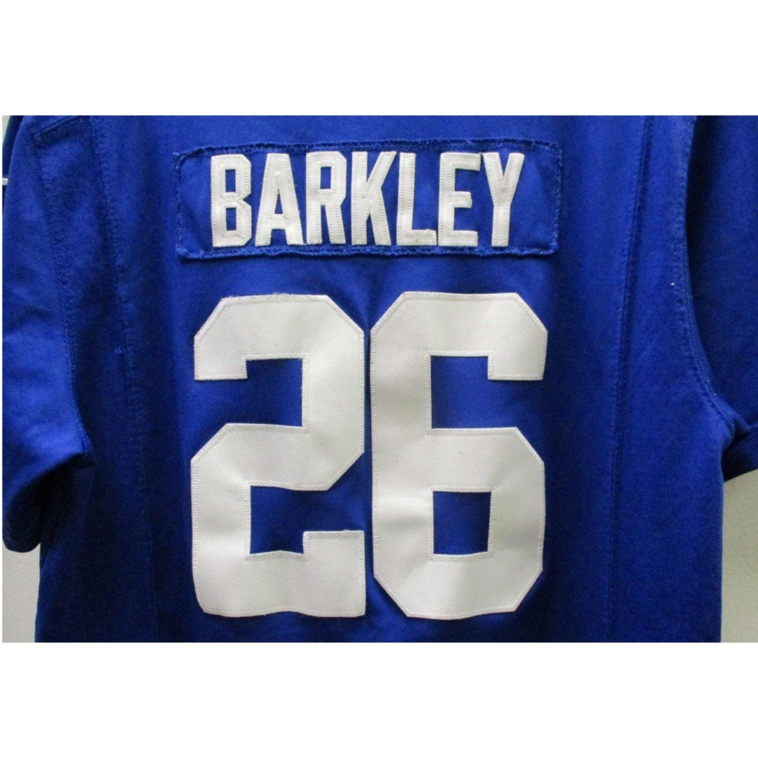 EUC NIKE ONFIELD Youth Blue/White NFL NEW YORK GIANTS BARKLEY 36 Jersey YXL