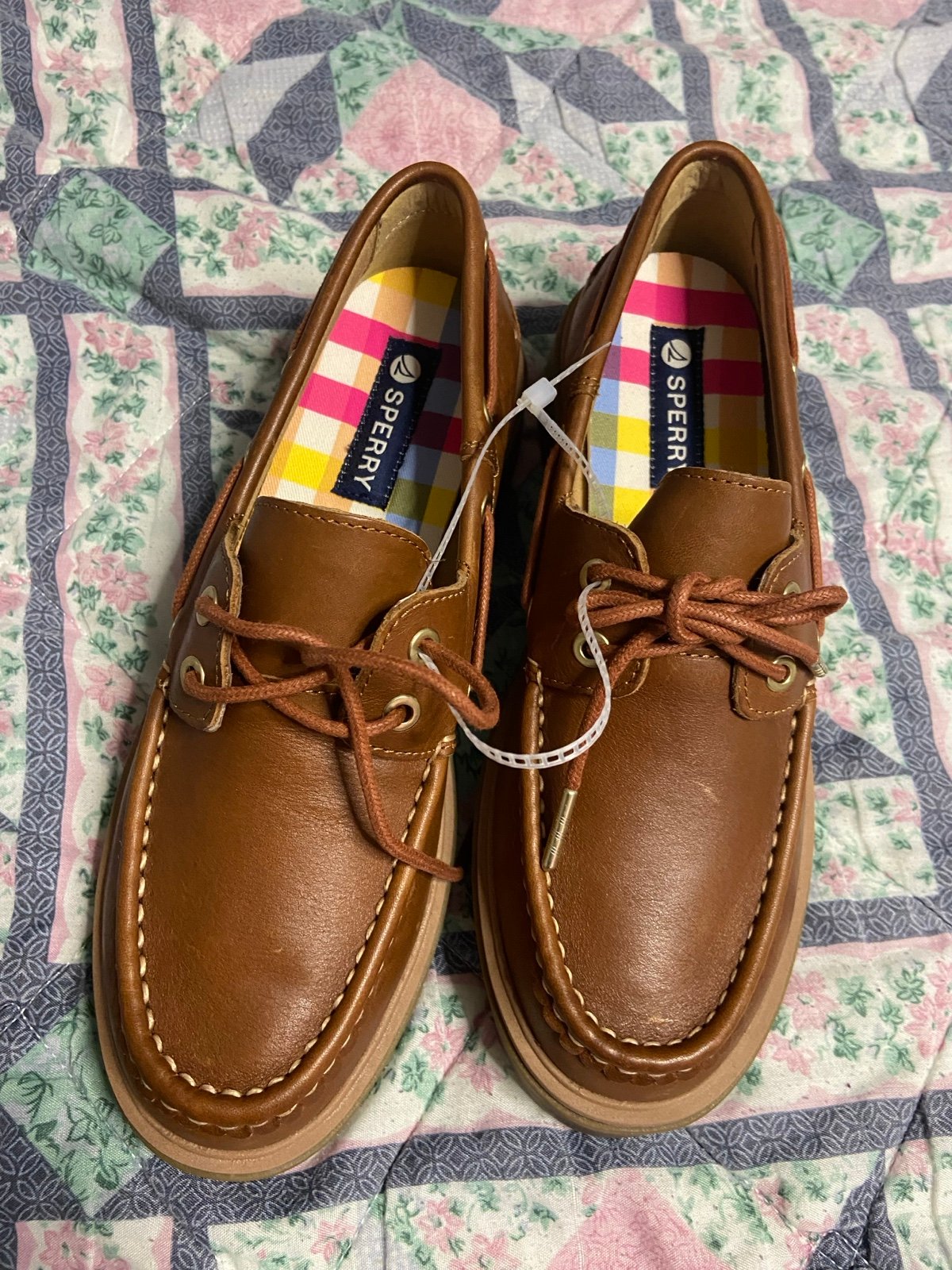 SPERRY Chestnut Brown Leather BAYSIDE Boat Shoes