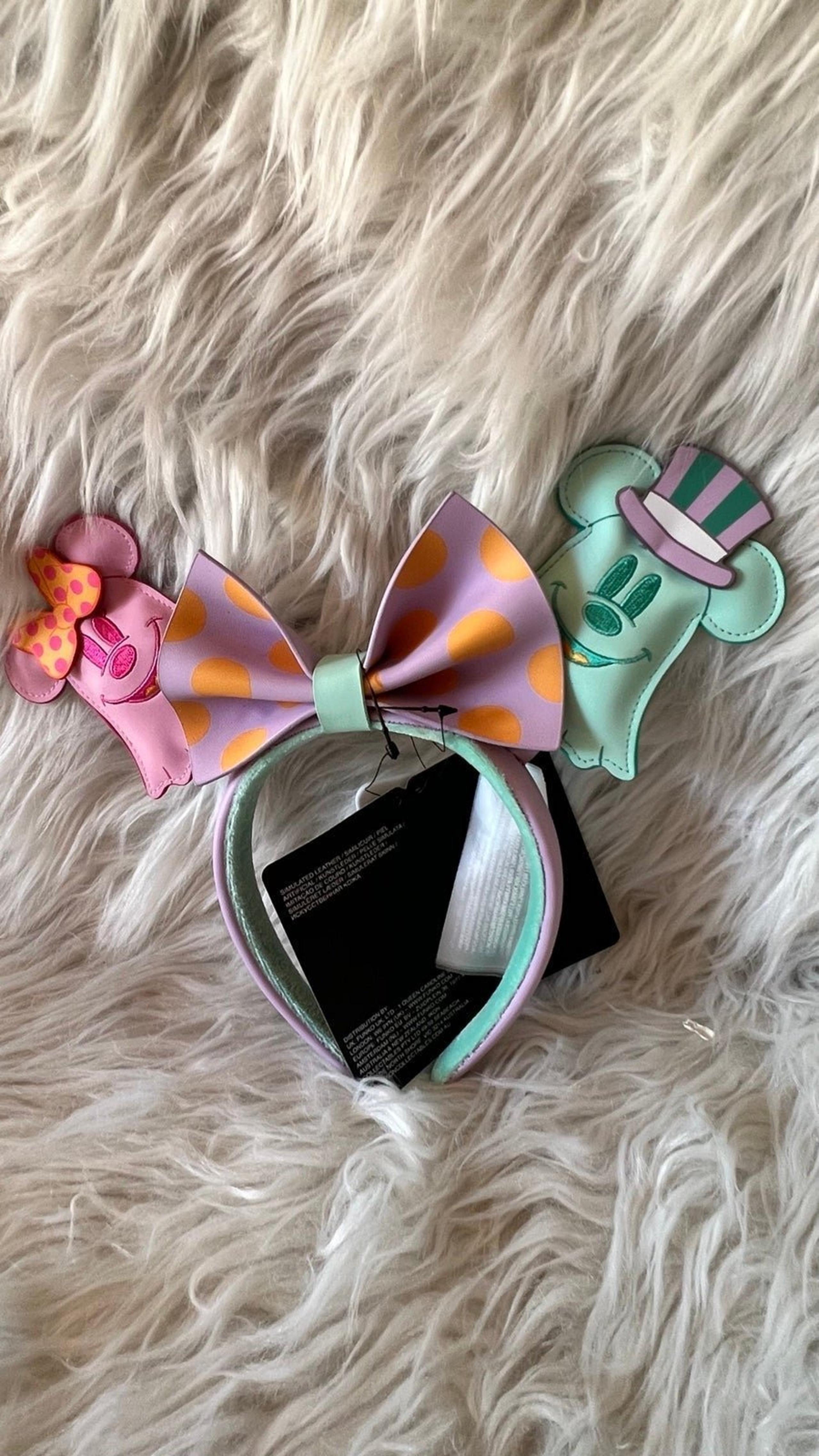 Loungefly Disney Pastel Ghost Mickey and Minnie Mouse Glow Ear Headband