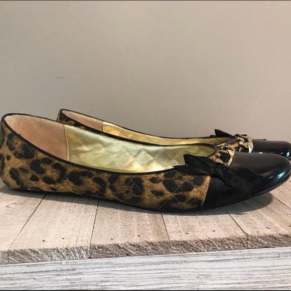 Beverly Feldman Leopard Leather Flats