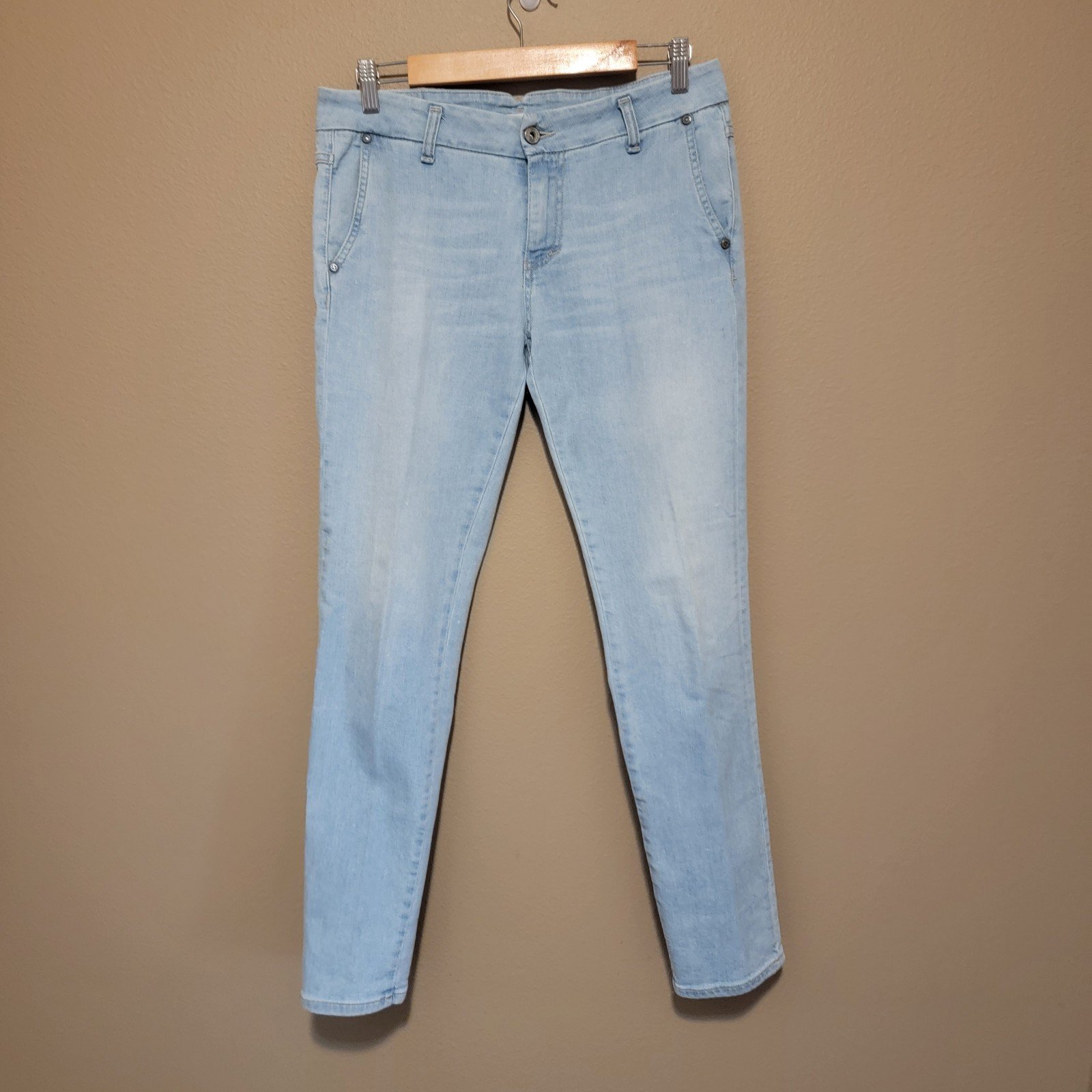 Please Italian Jeans Size 10 Light Blue Wash