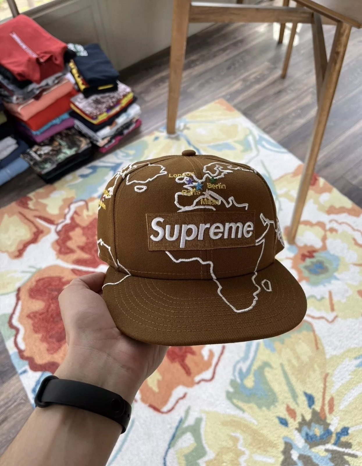 Supreme Worldwide Box logo New Era 6-panel (FW'23 Brown) - Hats