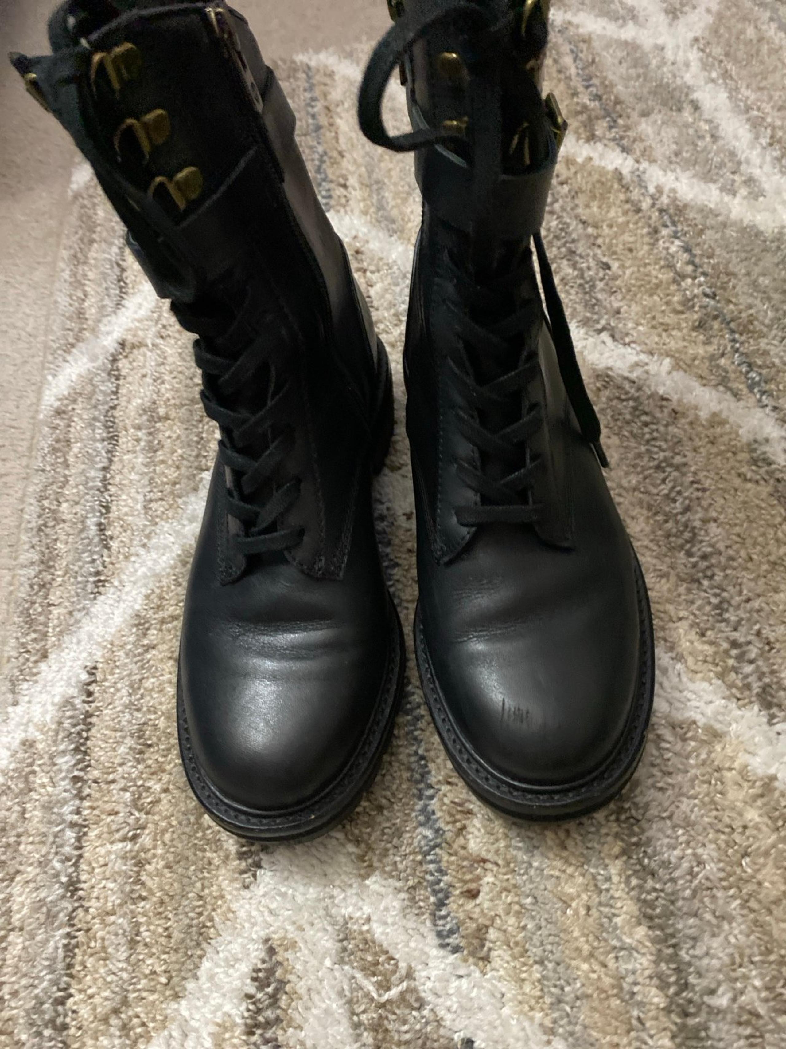 Black lace up boots