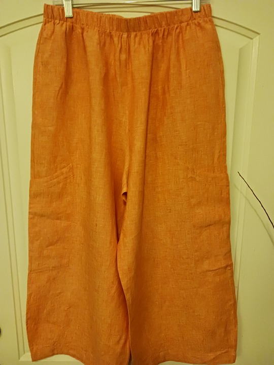 Bryn Walker 100% Linen Wide Leg Cropped Pants Sz M.