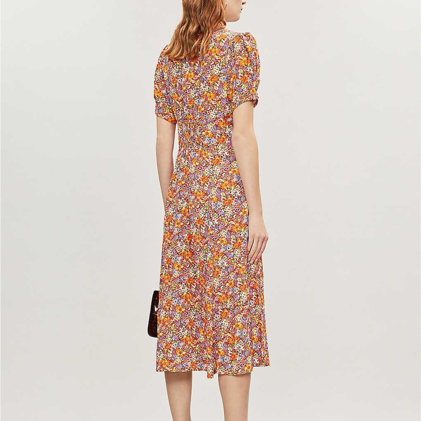Faithfull The Brand Women’s Beline Dress Meja Floral Print Round Neck Midi Flowy