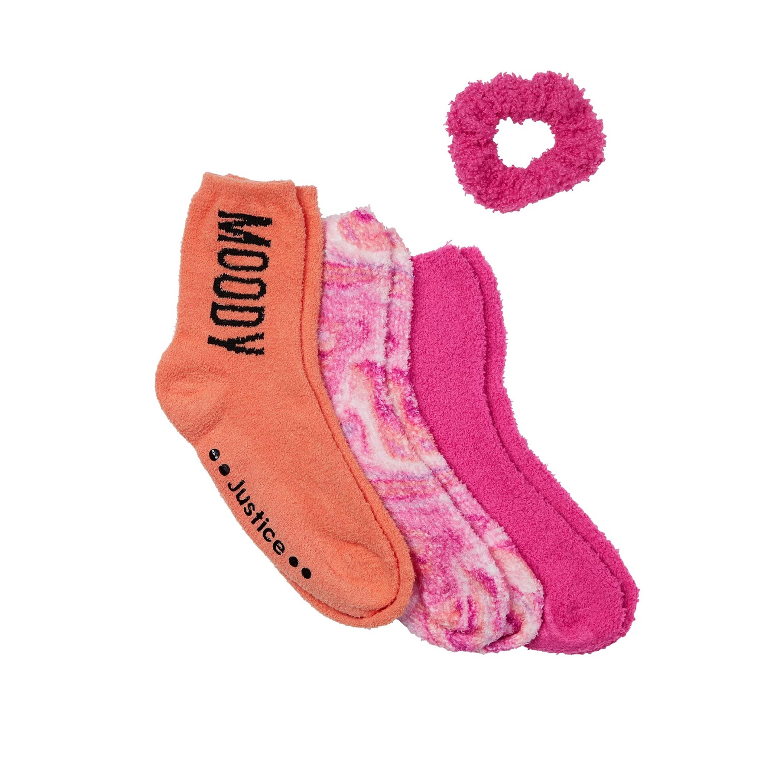 Justice Girls Fuzzy Cozy Crew Socks, 3-Pack, Size 4 - 10 - New w/ Free Ship