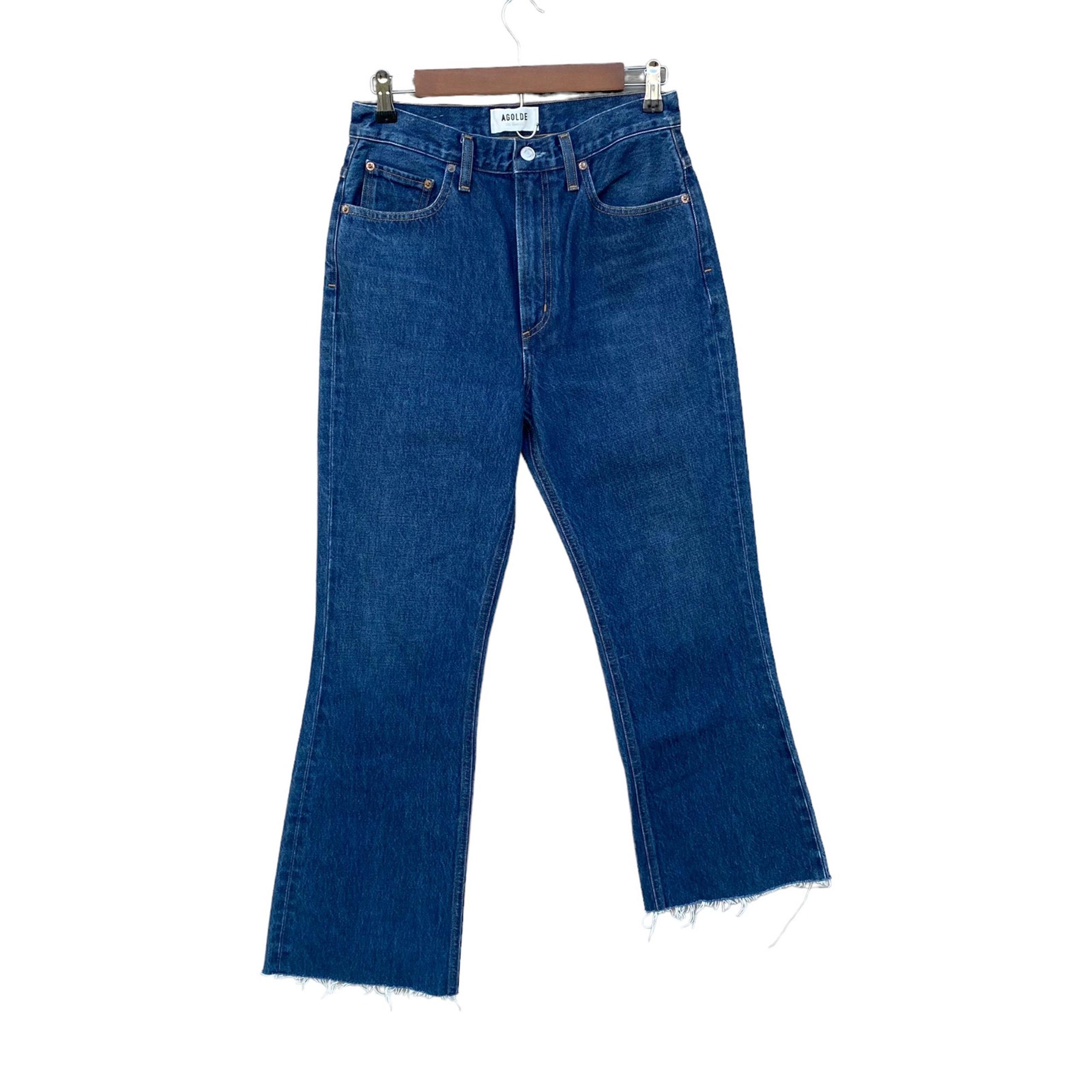 New Agolde Women Vintage Flare Cutoff Uneven Length Hem Jeans Size 27