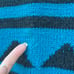 Vintage 80s rrrruss Sleeveless Sweater Art Deco Chevron Blue Black Wool Blend