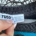 Vintage 80s rrrruss Sleeveless Sweater Art Deco Chevron Blue Black Wool Blend