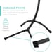 New Outdoor Hanging Curved Steel Chaise Lounge Chair Swing w/Built-in Pillow and