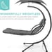 New Outdoor Hanging Curved Steel Chaise Lounge Chair Swing w/Built-in Pillow and