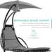 New Outdoor Hanging Curved Steel Chaise Lounge Chair Swing w/Built-in Pillow and