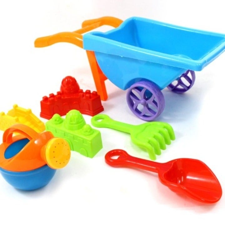 Beach Toy Playset With Wheelbarrow (Colors May Vary)