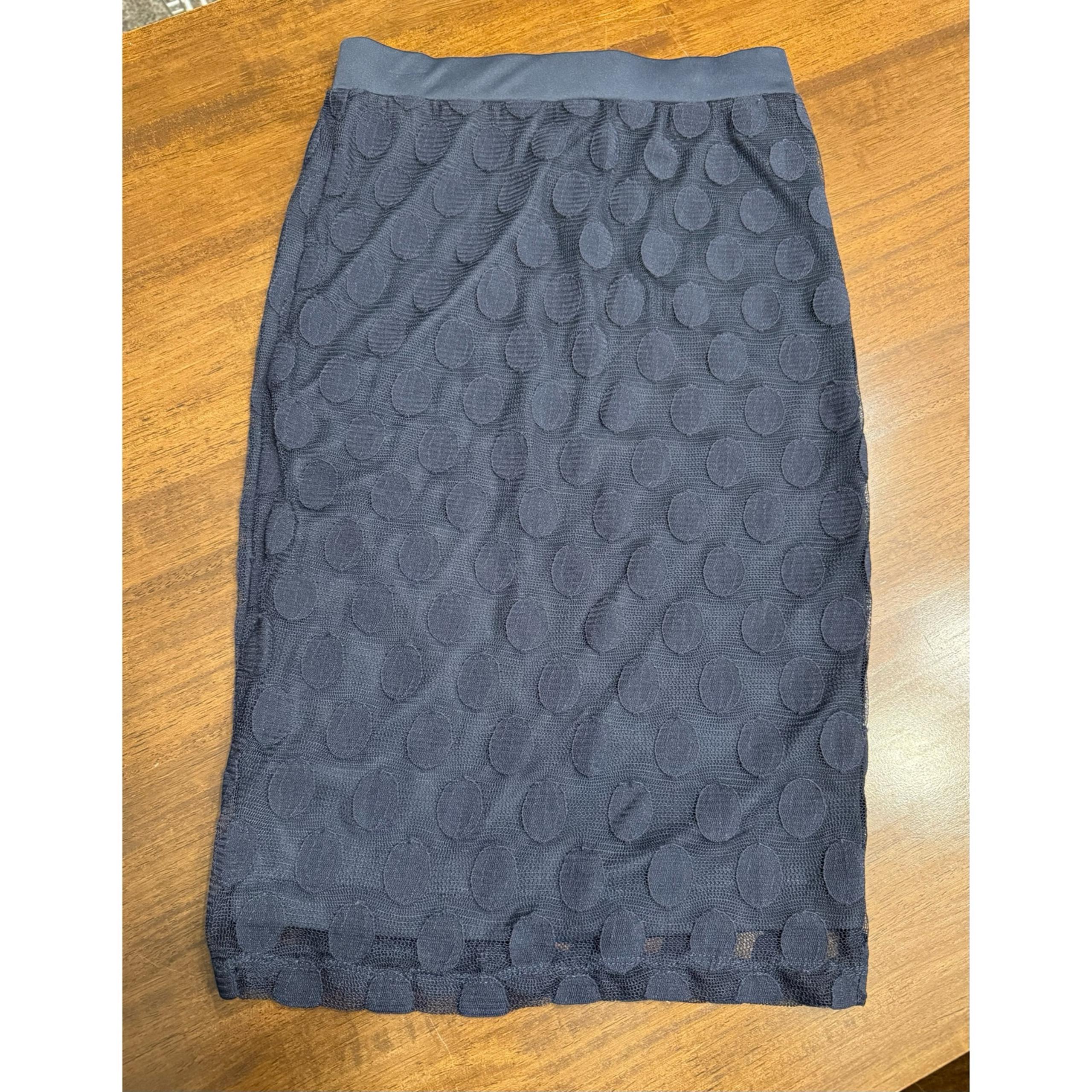 Cotton On Navy Blue Pencil Straight Skirt Polka Dot Size XS Professional Modest