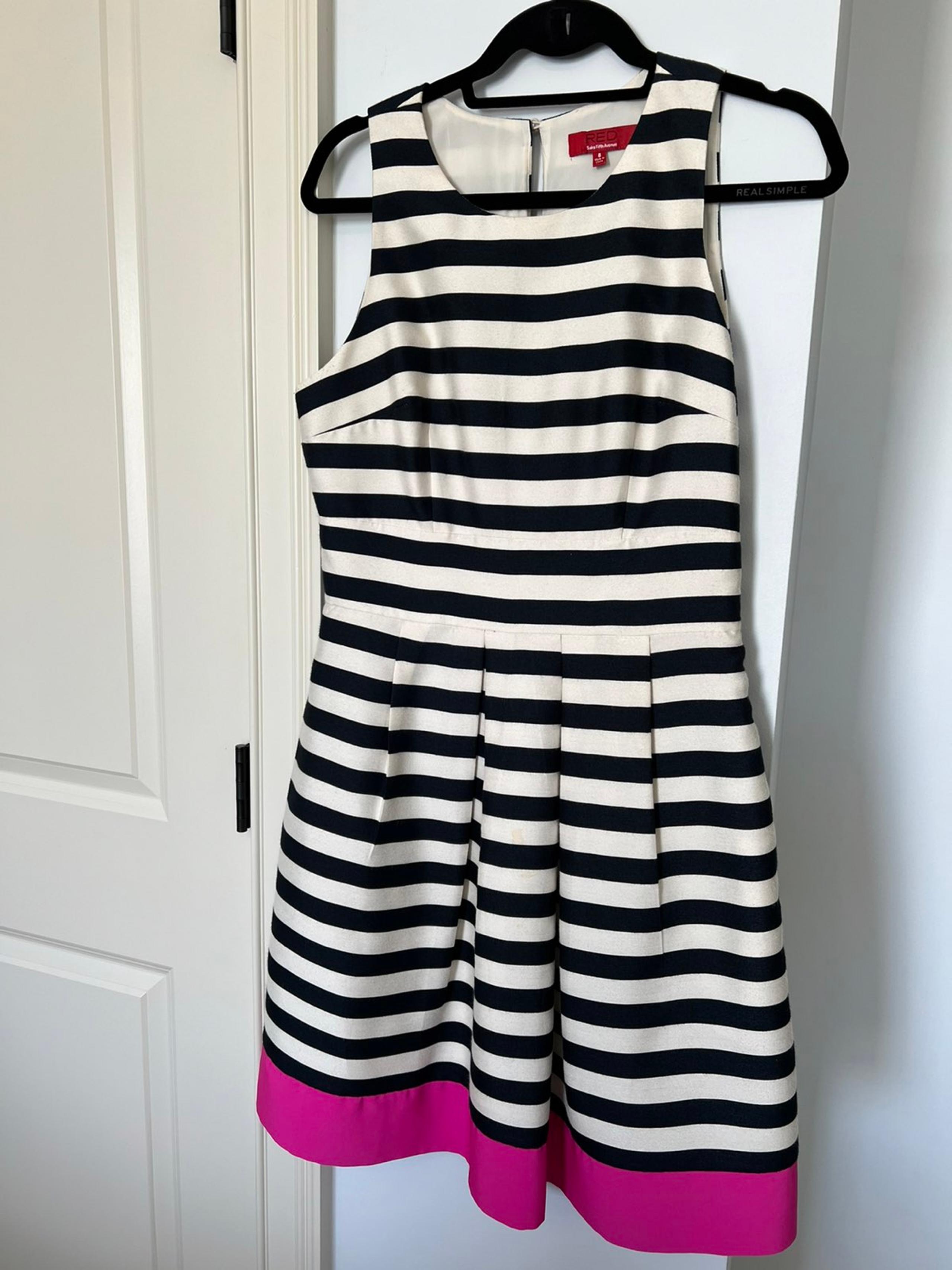 Saks 5th Ave Stripped Fit & Flare Dress