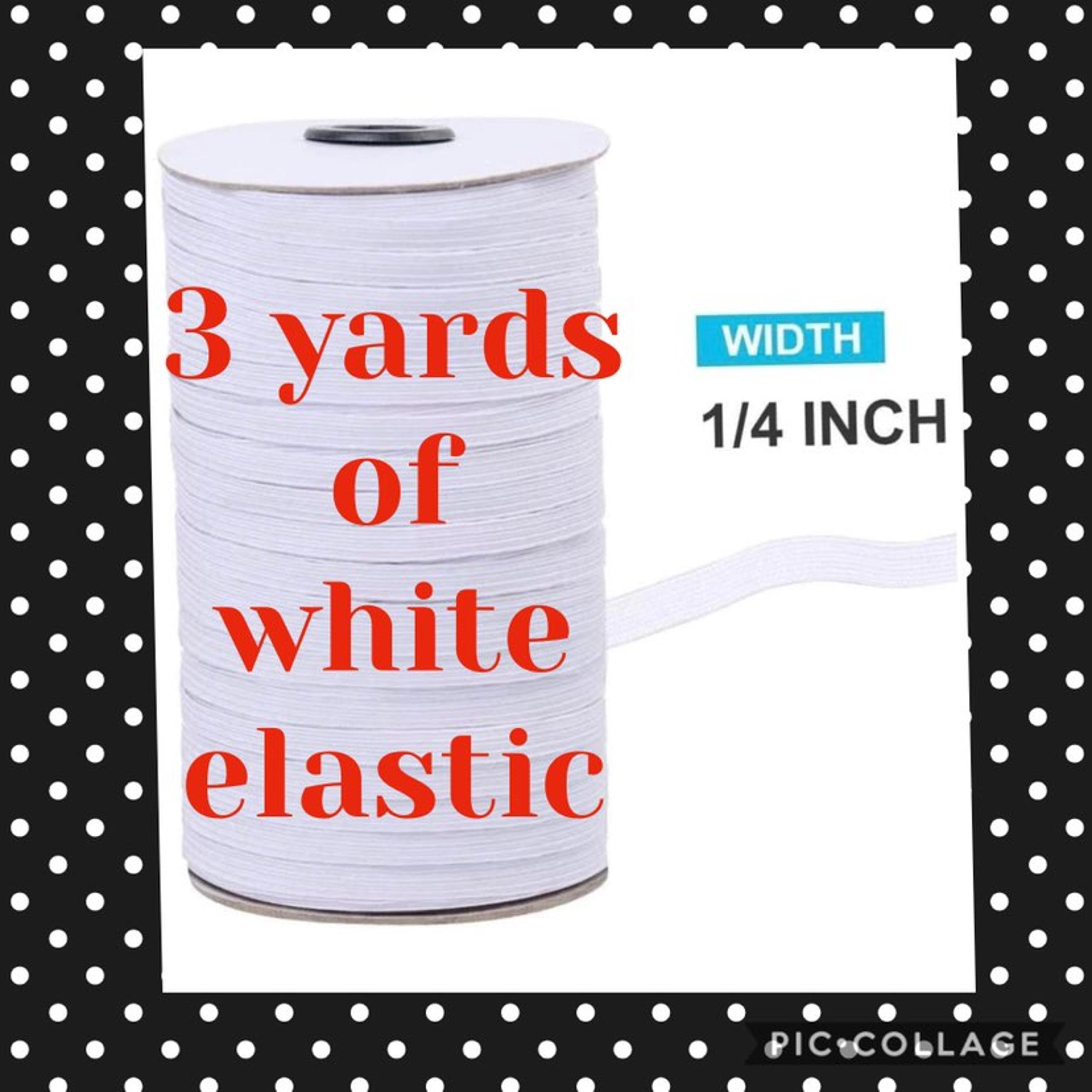 3 Yards of White Elastic - 1/4"