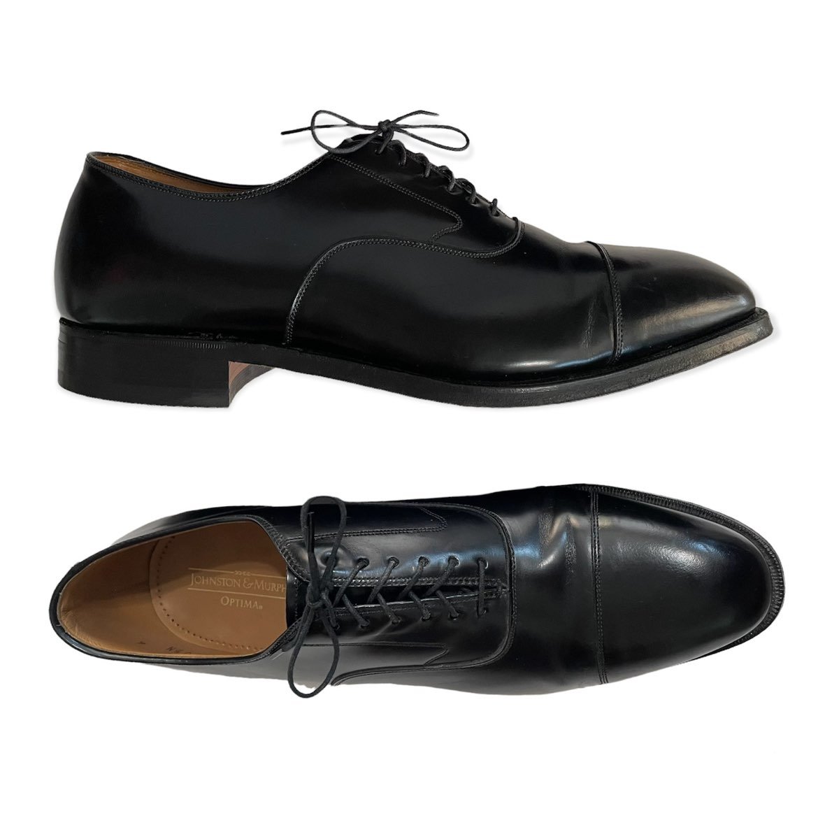 Johnston & Murphy Optima Black Oxford Cap Toe Mens Shoes 12