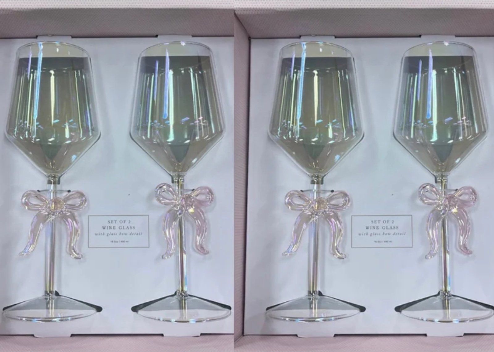 ❤️❤️Cupcakes and cashmere bow wine glasses 2 set total 4