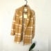 Cynthia Rowley Cozychic Cardigan Sweater M Beige Windowpane Drape Open Front