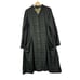 Vintage Spirittious Blue Plaid Full Button Knit Trench Coat L