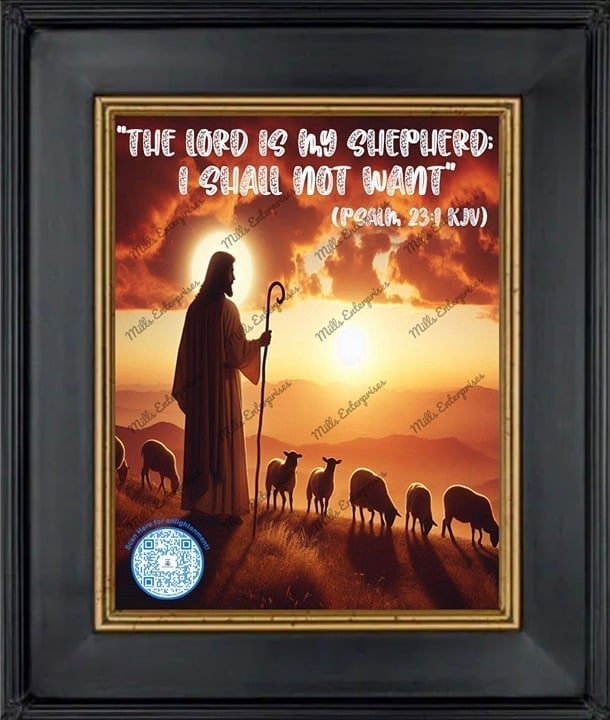 Canvas Art, The Lord is my Shepherd (Psalm 23) Home Decor Artwork gift!