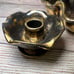 Stangyl Pottery Handpainted Black & Gold Floral Petal Design Bowl & Candlesticks