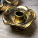 Stangyl Pottery Handpainted Black & Gold Floral Petal Design Bowl & Candlesticks