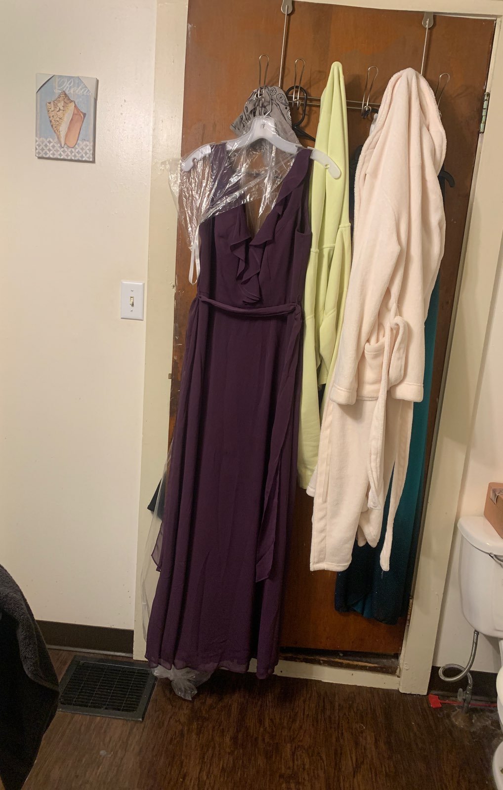 plum brides maid dress