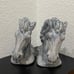 Vintage MCM Mid Century Modern Bluish Gray Crackled Ceramic Horse Head Bookends