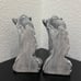 Vintage MCM Mid Century Modern Bluish Gray Crackled Ceramic Horse Head Bookends