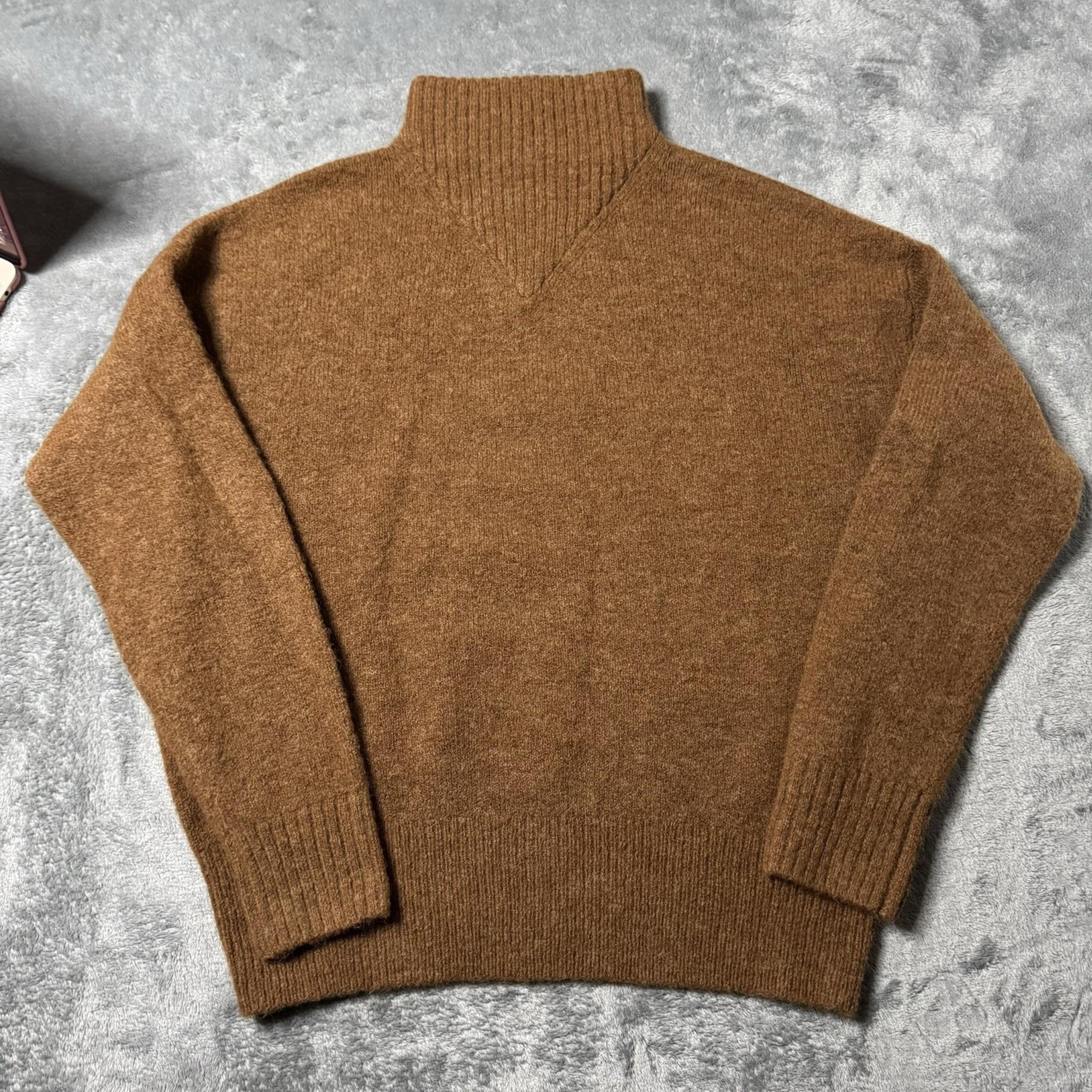 Madewell Dillon Mock Neck Pullover Sweater Brown Wool Blend Size XS