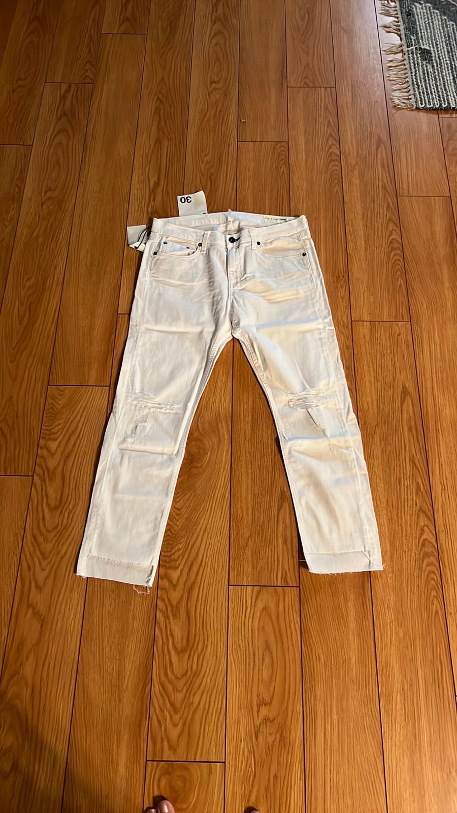 Rag & Bone Dre Capri Distressed Denim