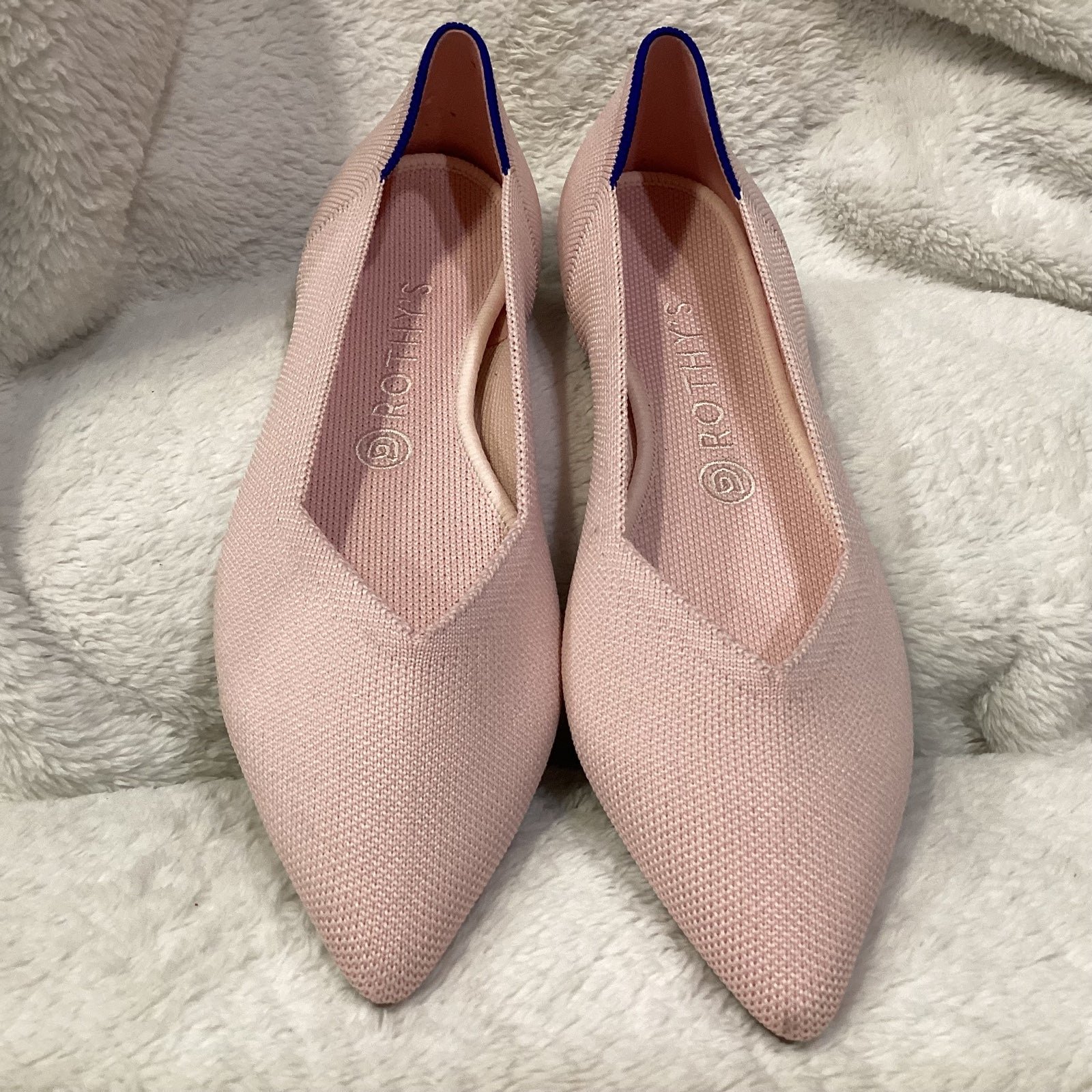 Rothy's The Point Blush Knit Fabric Slip On Ballet Flats Women’s US 9.5 EU 40.5