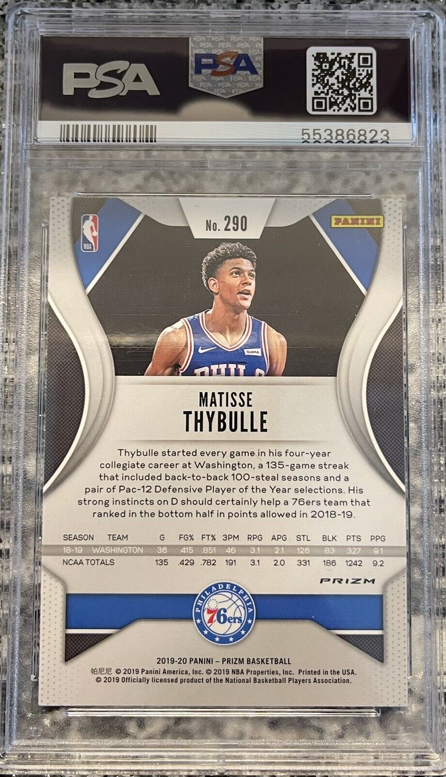 2019 Panini Ruby Wave Prizm #290 Matisse Thybulle 76ers RC
