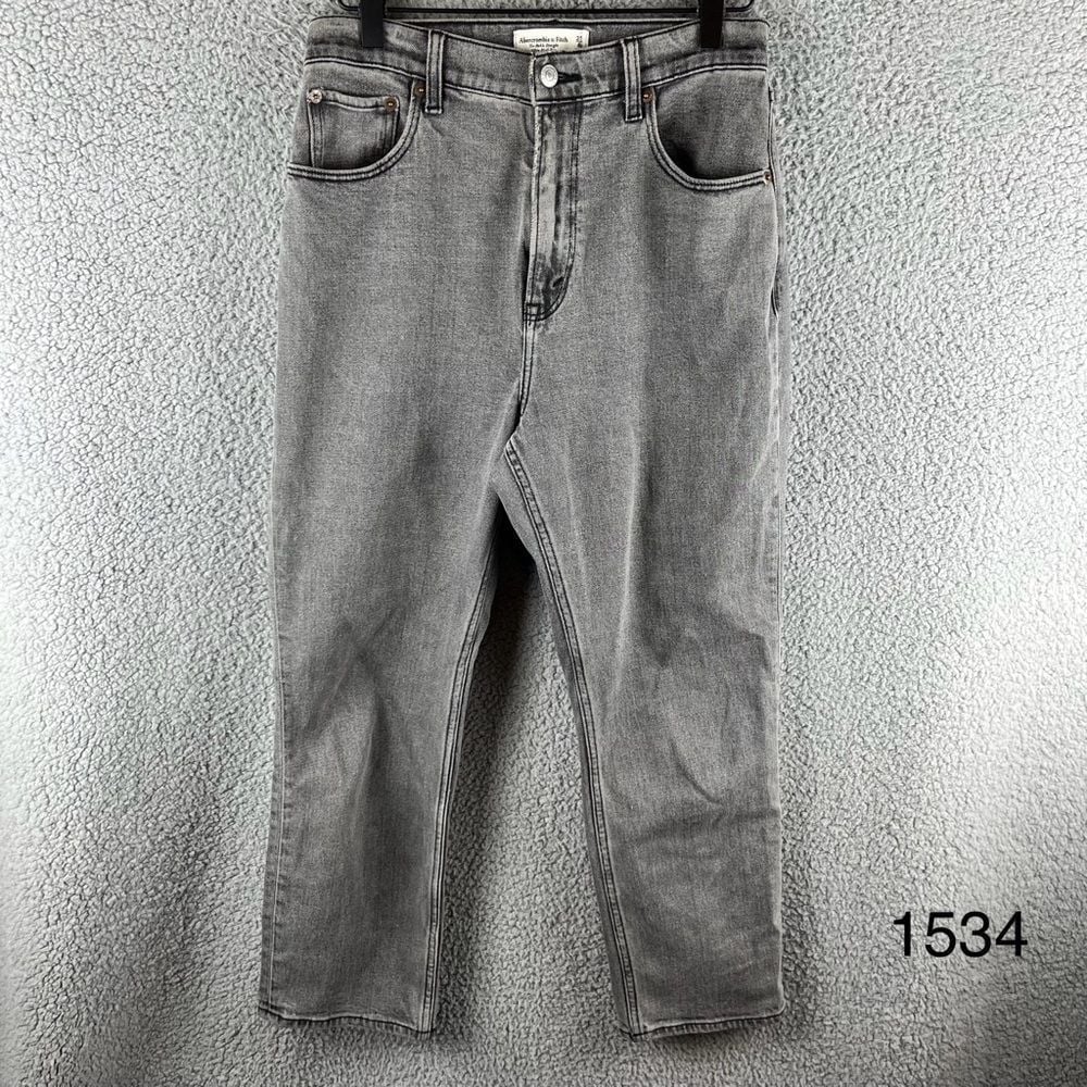 Abercrombie & Fitch Ankle Straight Ultra High-rise Faded Black Jeans Size 27/4 S