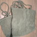 Bella Notte MARQUERITE Accent Pillow Linen Whisper Edge & Ties, Eucalyptus NEW