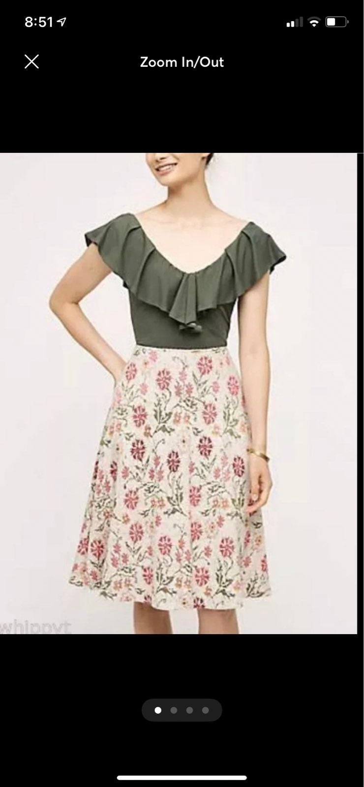Anthropologie Cecilia Prado Meadowlark Floral Sweater Skirt Sz L NWT
