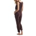 Commando Womens Size M Brown Velvet Tank Jogger Jumpsuit Athleisure Relaxed Fit