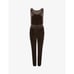 Commando Womens Size M Brown Velvet Tank Jogger Jumpsuit Athleisure Relaxed Fit