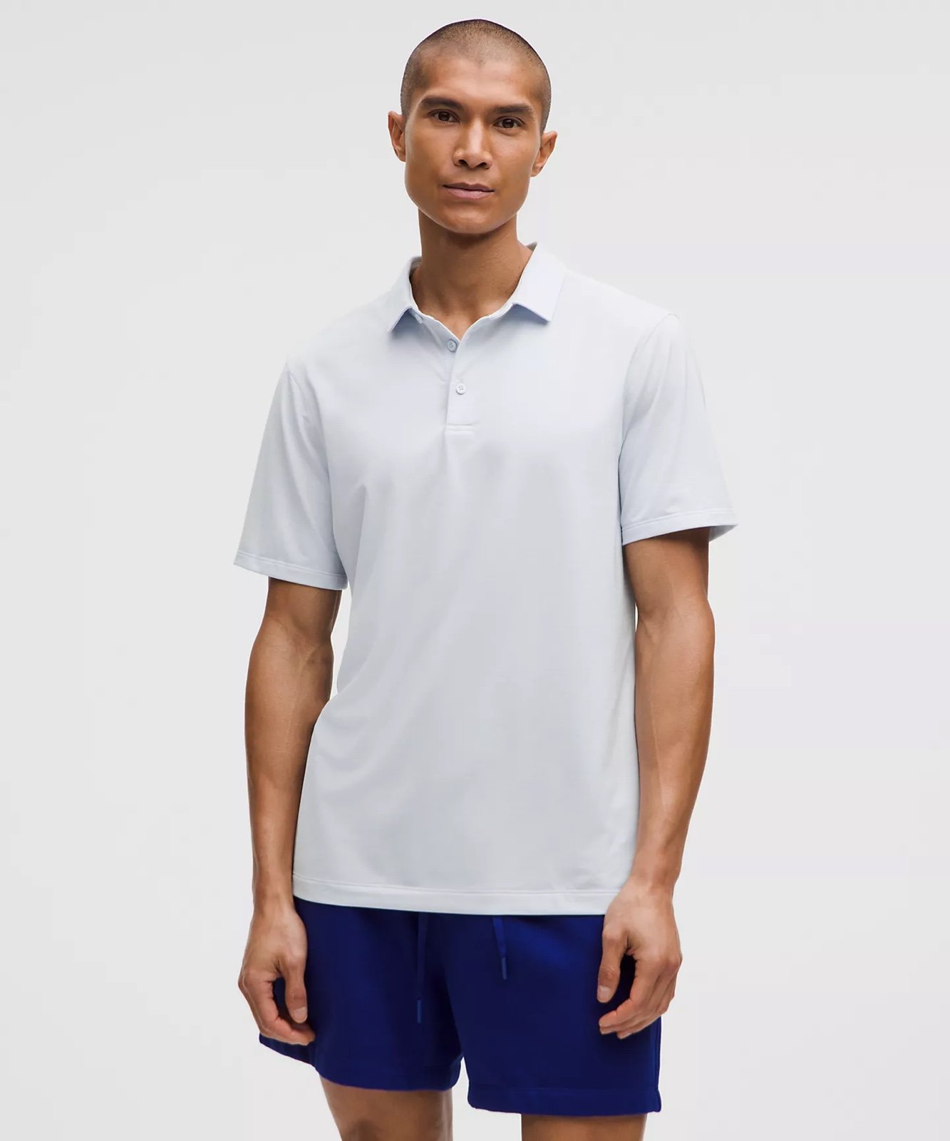 Lululemon Size XL Evolution Short-Sleeve Polo Shirt, Heather Starch Blue, NWT