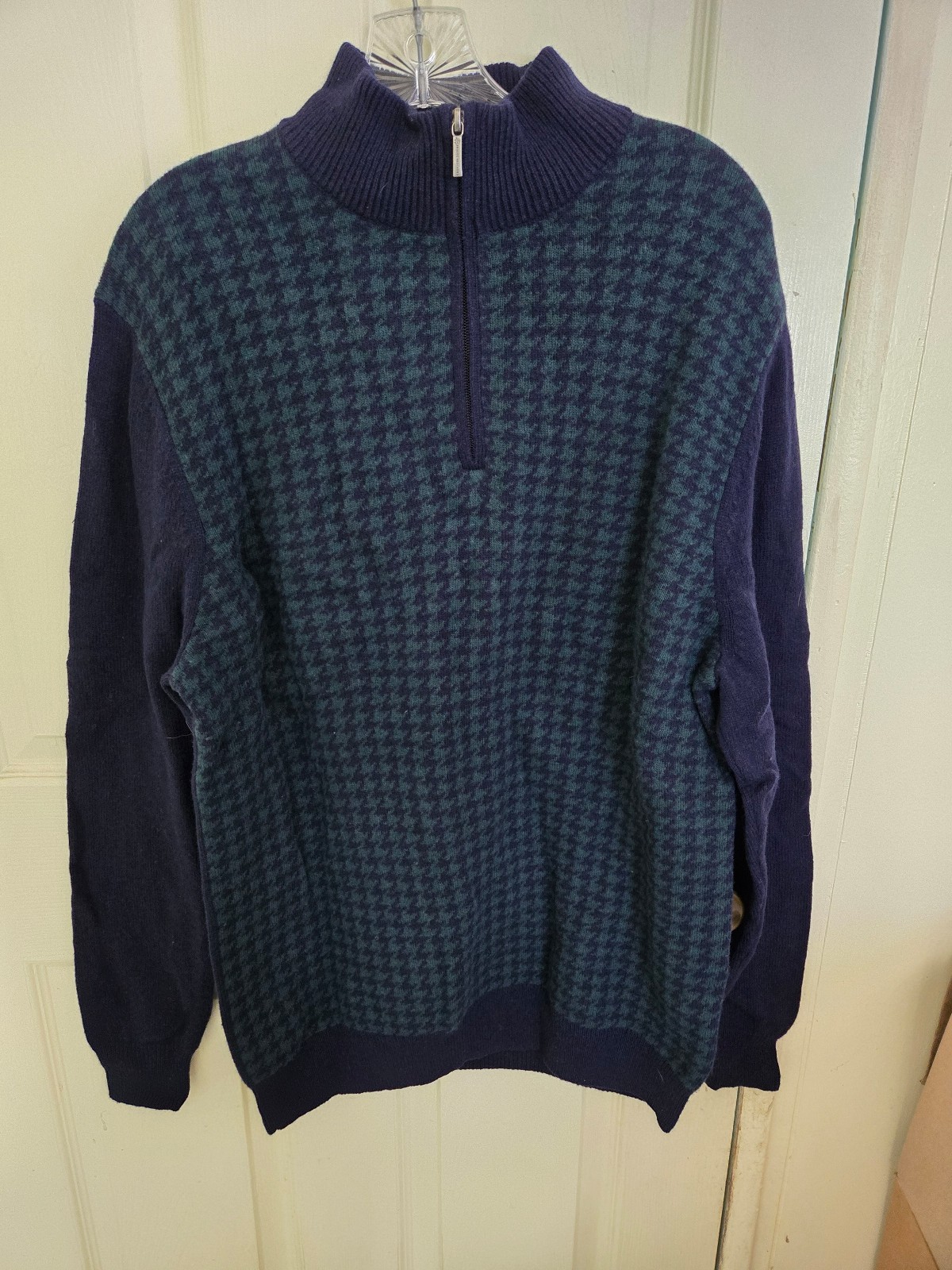 Brooks Brothers Sweater Men's XL 1/4 Zip Merino Wool Pullover Italian Yarn